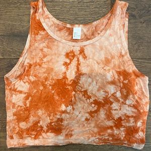 Tie-Dye Orange Crop Top